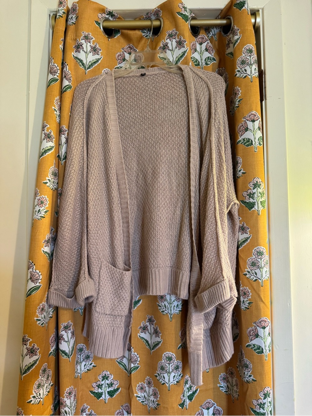 SHEIN Open-Front Chunky Knit Cardigan - Light Taupe